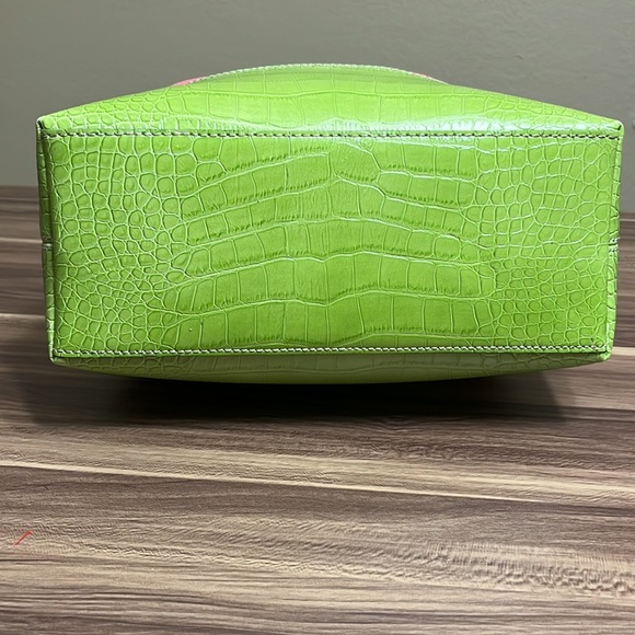 Tommy Hilfiger Swinger Satchel pink and yellow green purse PERFECT FOR SPRING! - Picture 7 of 16